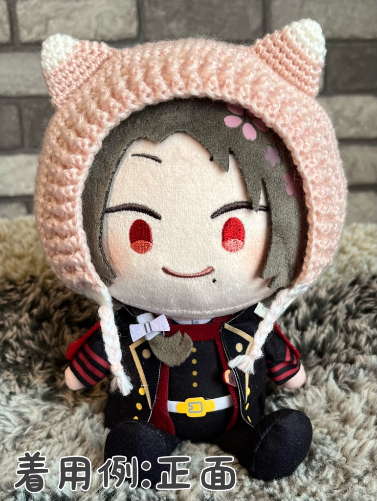 マスコット用ハチワレ猫フード(顔あり)