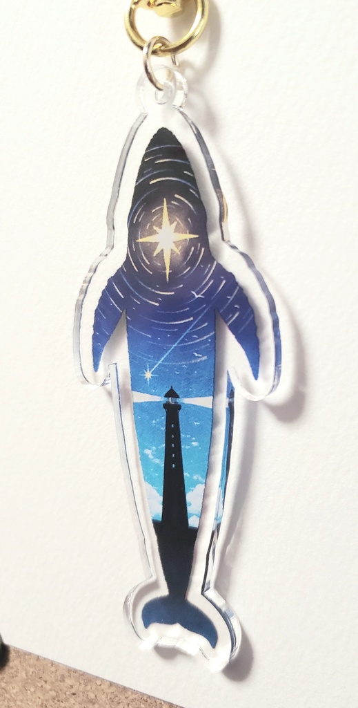 くじら/星カン (アクリルキーホルダー)