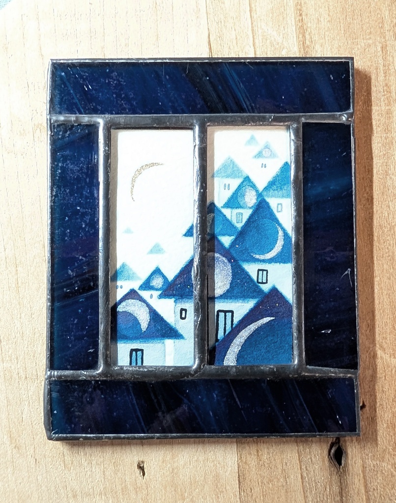 ステンドグラス額の絵　「祈り」