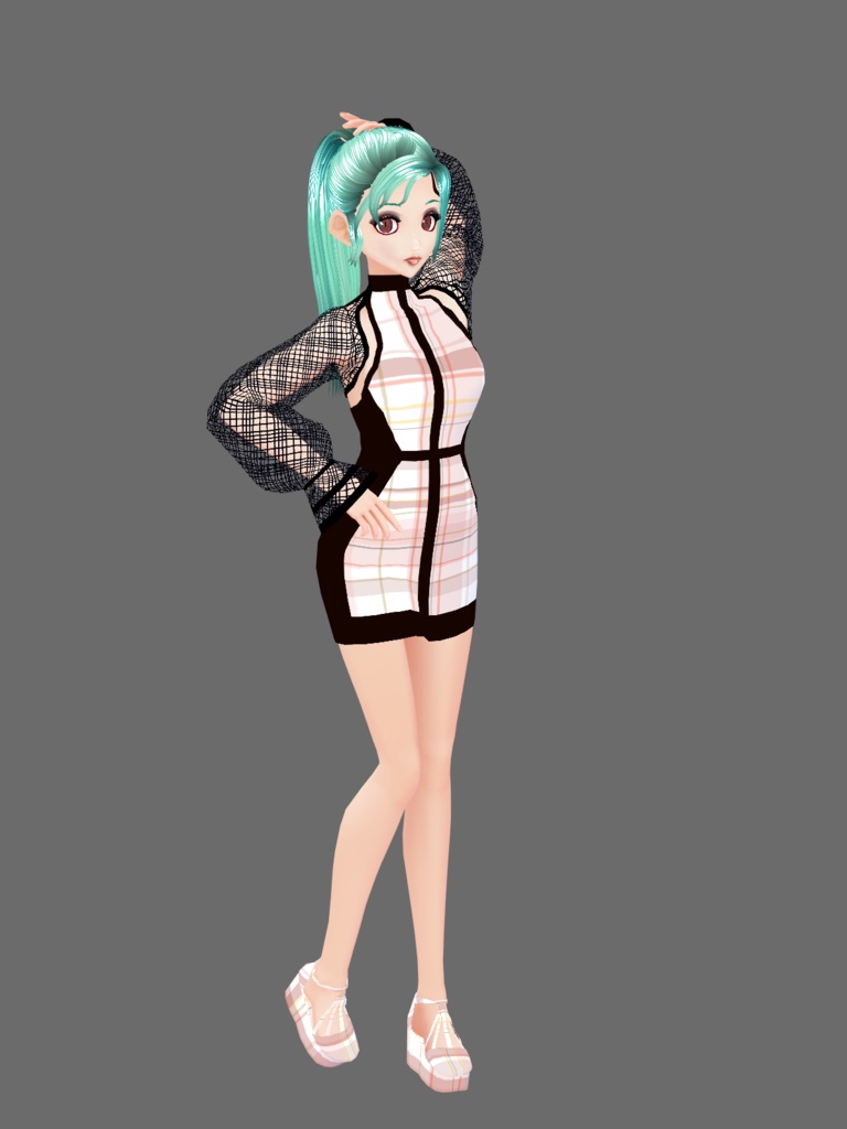 Tartan dress chique vroid classy sexy