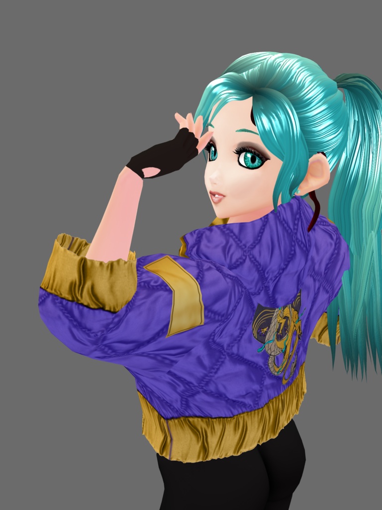 Vroid Akali KDA Popstars hoodie and sneakers texture
