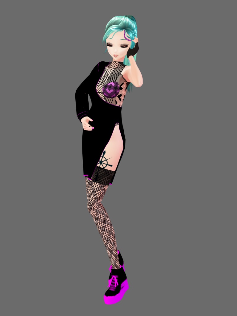 One shoulder LBD vroid outfit