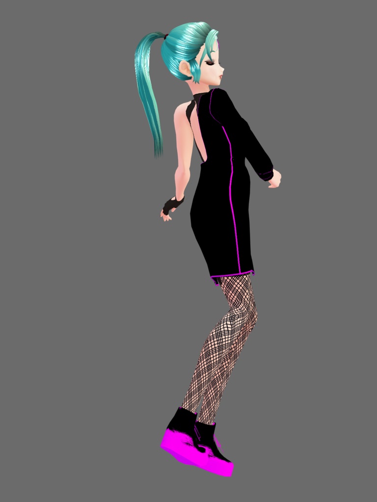 One shoulder LBD vroid outfit