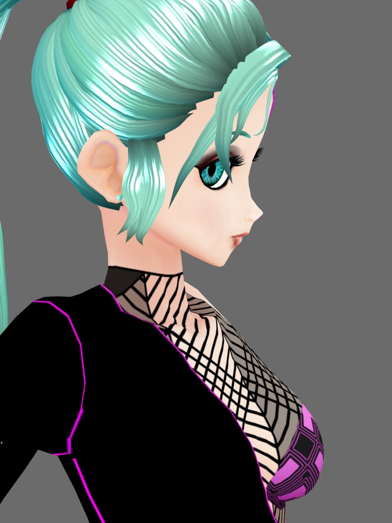 One shoulder LBD vroid outfit