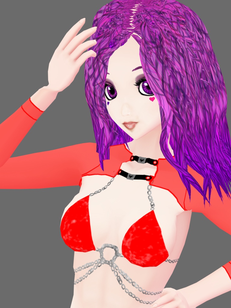 vroid clubwear red outfit