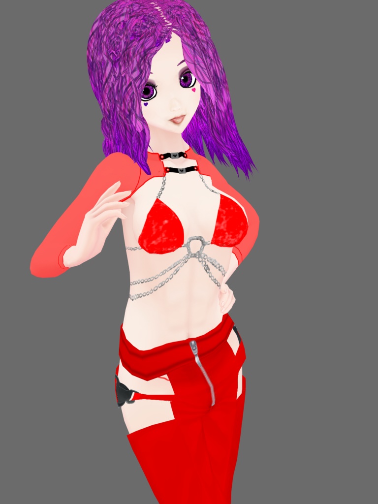 vroid clubwear red outfit