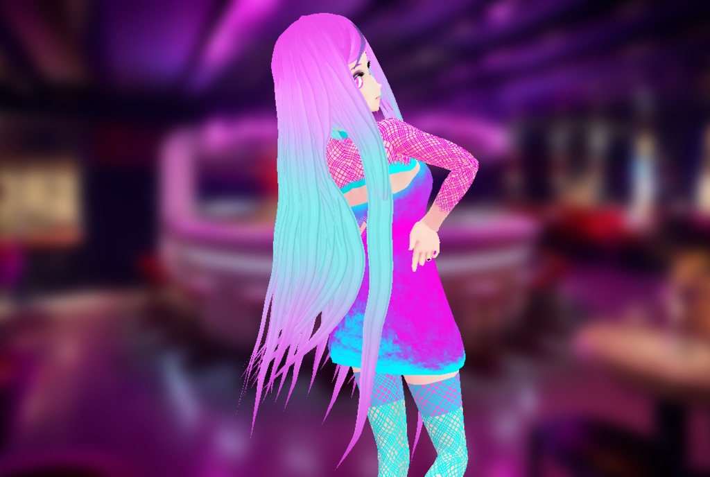 Magenta Teal Party Dress Vroid Clubwear Outfit Lalythils Fashion