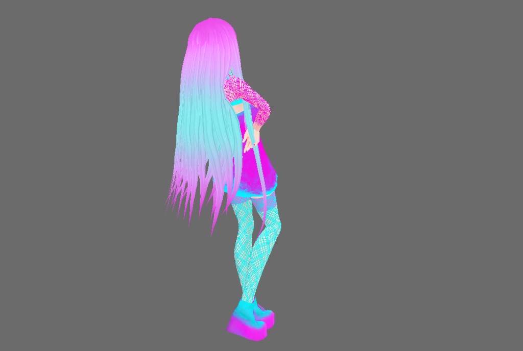 magenta teal party dress vroid clubwear outfit