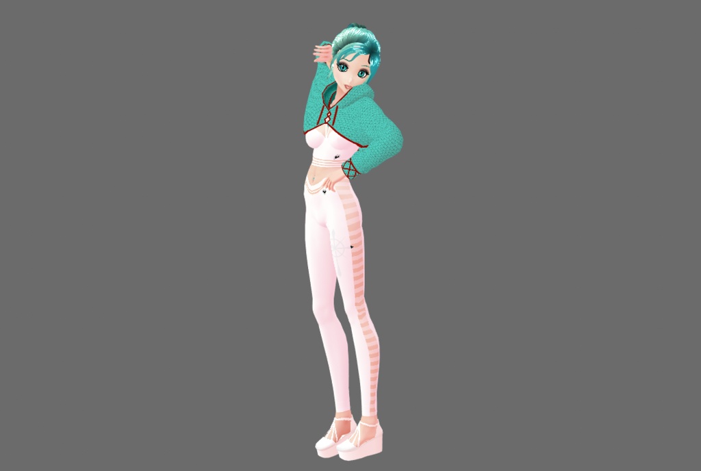 Vroid Sporty outfit white