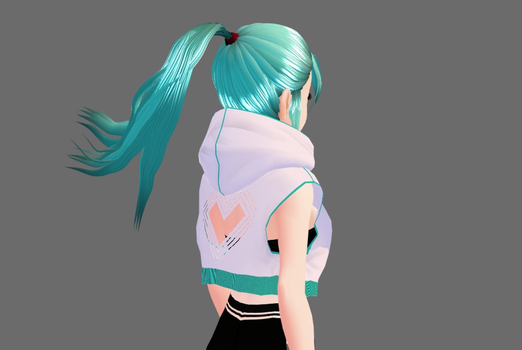 Vroid sporty outfit black