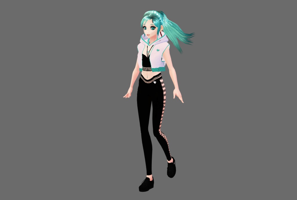 Vroid sporty outfit black