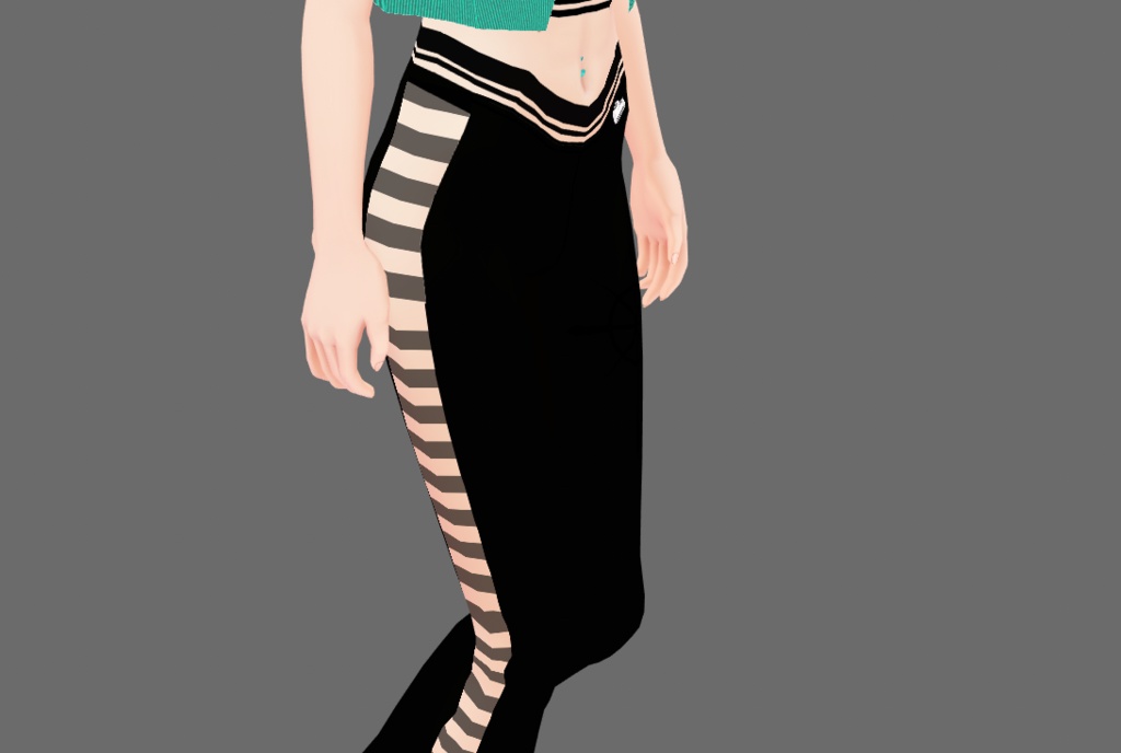 Vroid sporty outfit black