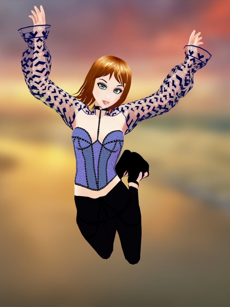 Vroid outfit Denim corset top