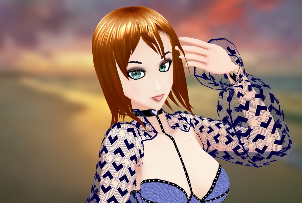 Vroid outfit Denim corset top