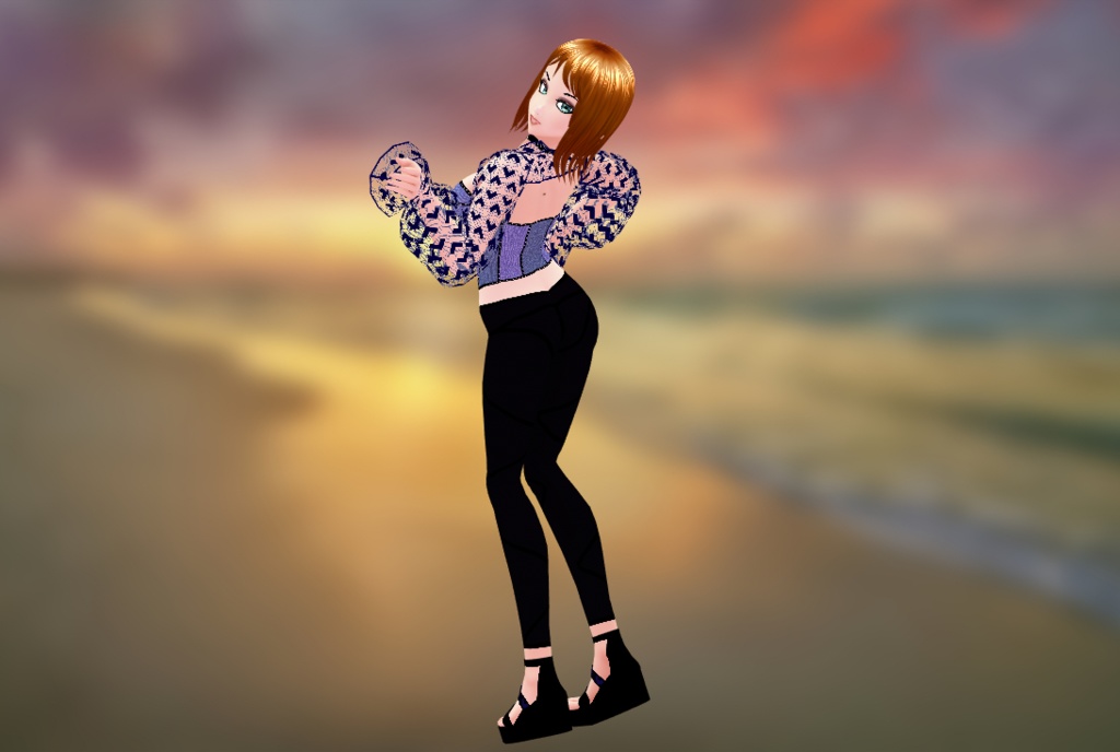 Vroid outfit Denim corset top