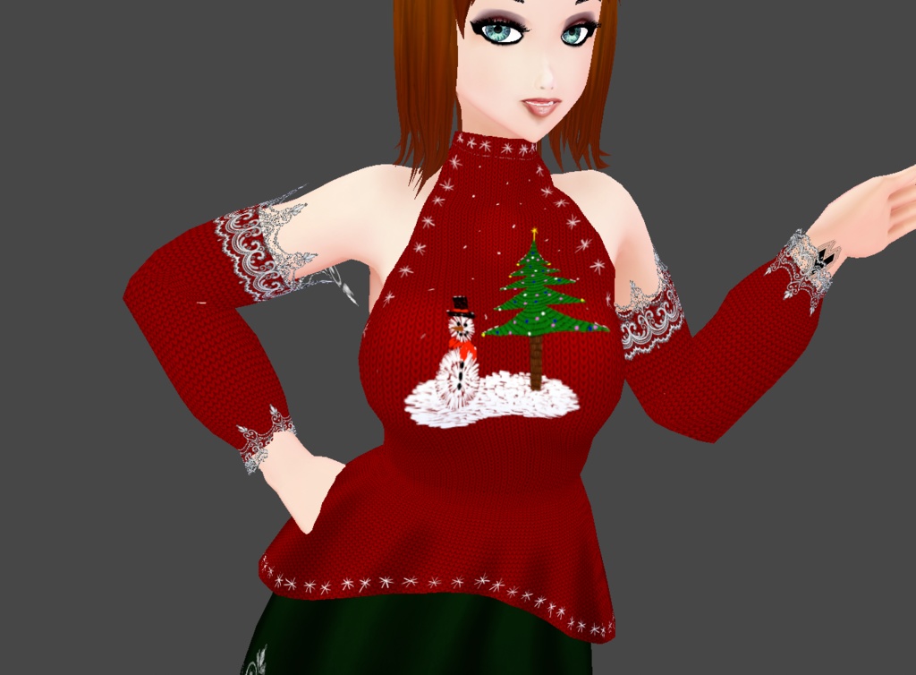vroid christmas outfit stable red green