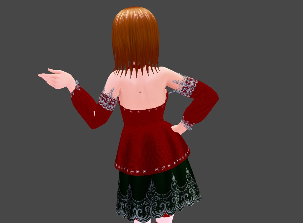 vroid christmas outfit stable red green