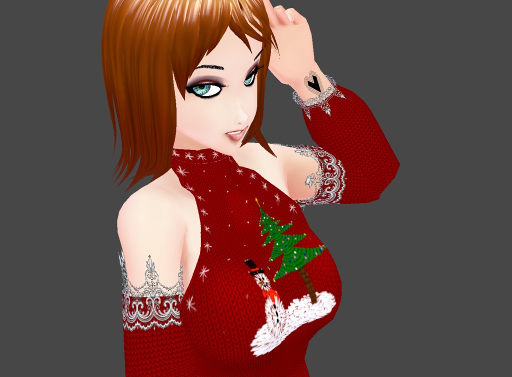 vroid christmas outfit stable red green
