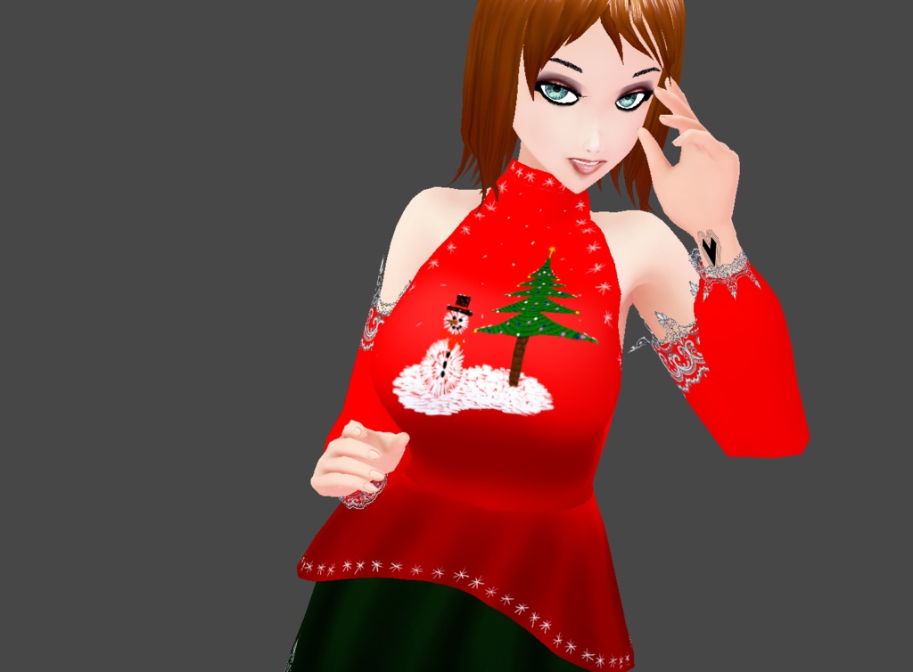 vroid christmas outfit stable red green