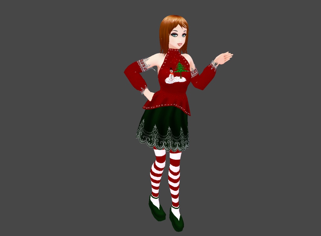 vroid christmas outfit stable red green