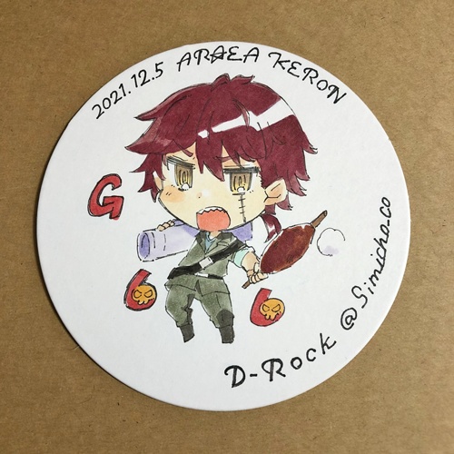 描き下ろしミニ丸色紙-擬人化ギロロ