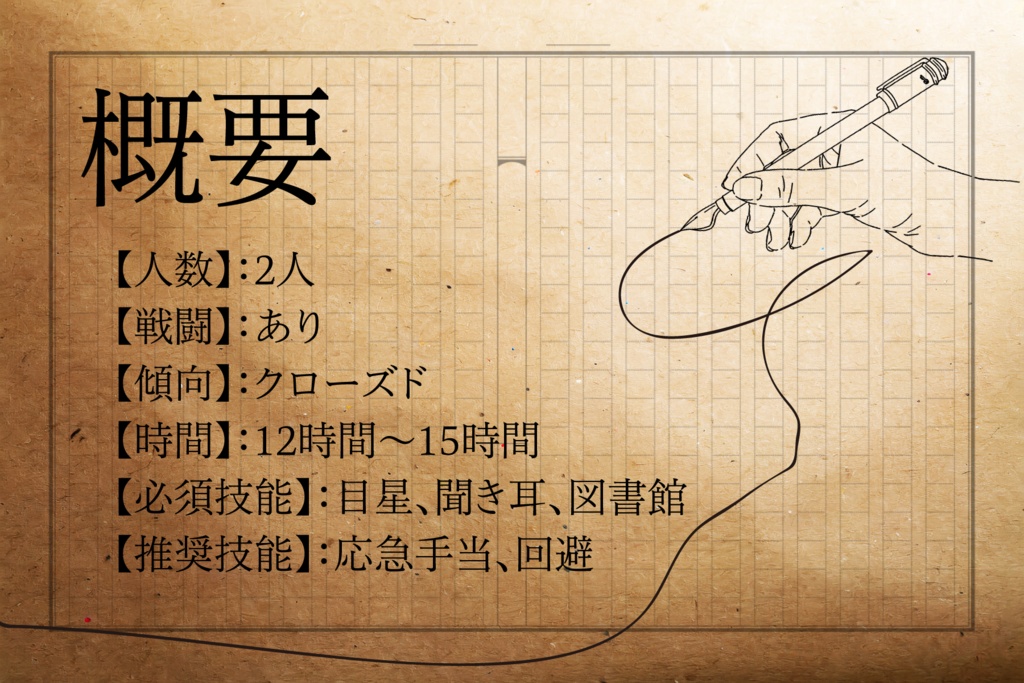 CoC6版シナリオ 作家の悪夢は読者の吉夢 SPLL:E195387