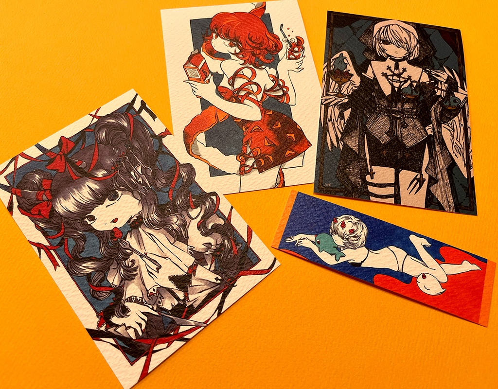 【SALE!】ポストカード3種+みつのちゃん栞セット