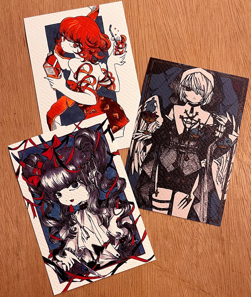 【SALE!】ポストカード3種+みつのちゃん栞セット