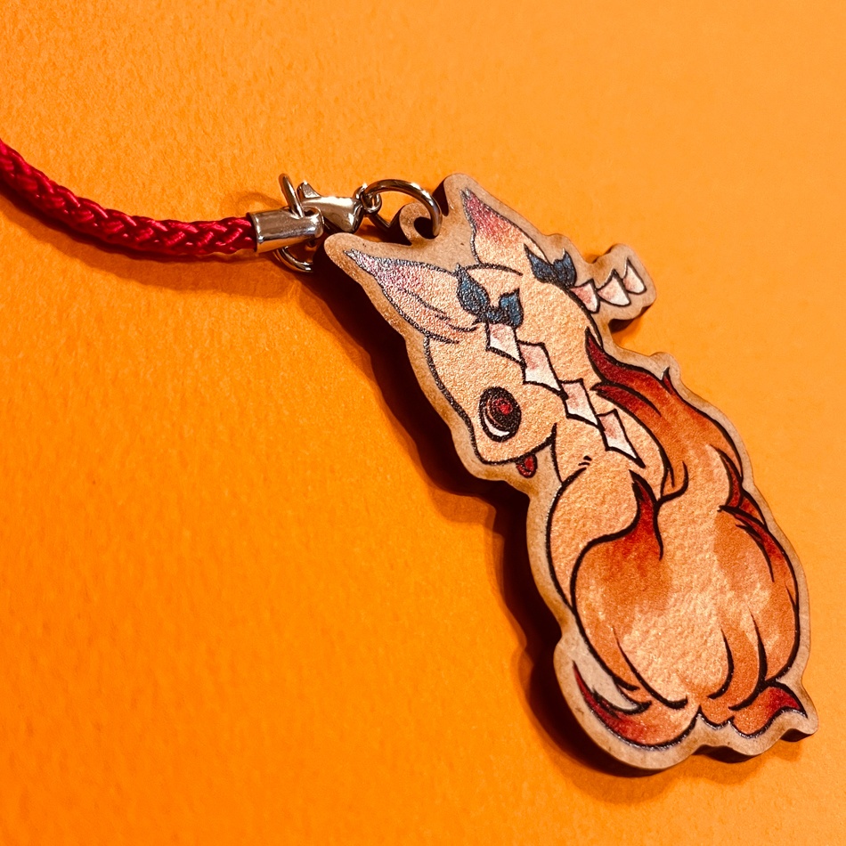 こっくりさん木製キーホルダー