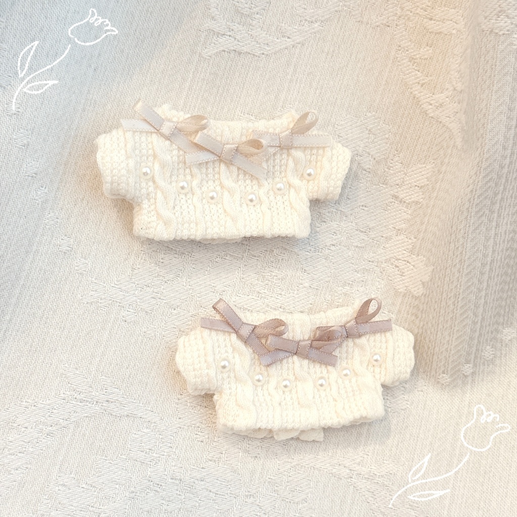 ネックレスりぼんニット