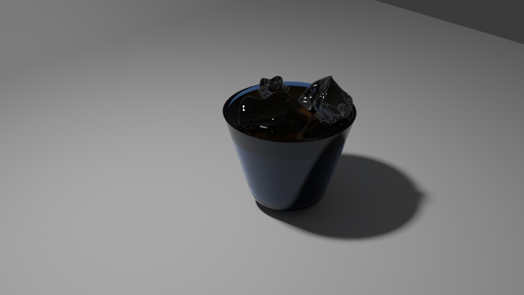 「3Dモデル」アイスコーヒー入りの琉球グラス