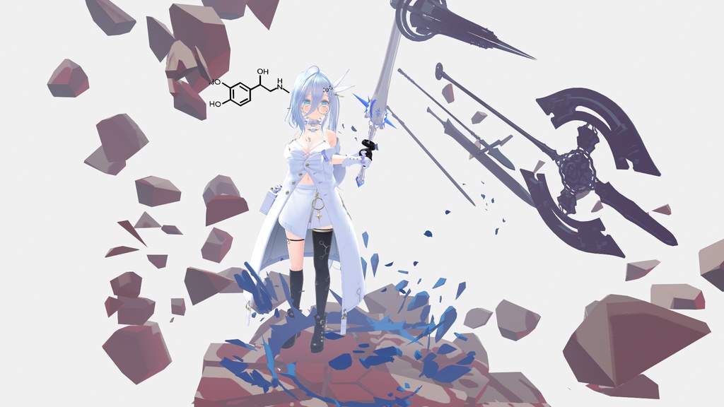 【3Dモデル】理系構造式シリーズvol.2【アドレナリン・セロトニン・ドパミン】