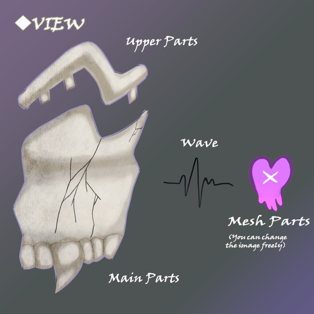 【9アバター対応】夜想曲~Nocturne~ グリムリーパー・スカルマスク【MA対応】