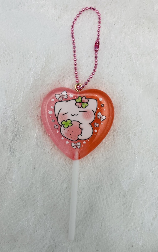 ペロキャンキーホルダー(ピンク)