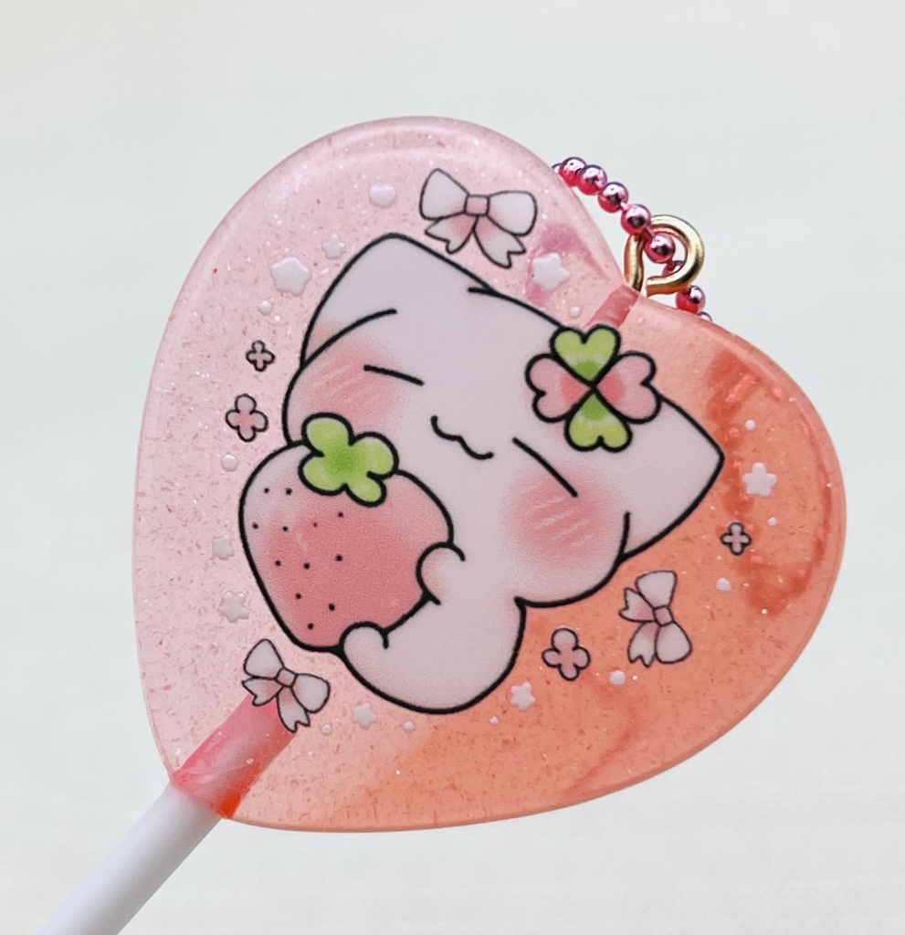 ペロキャンキーホルダー(ピンク)