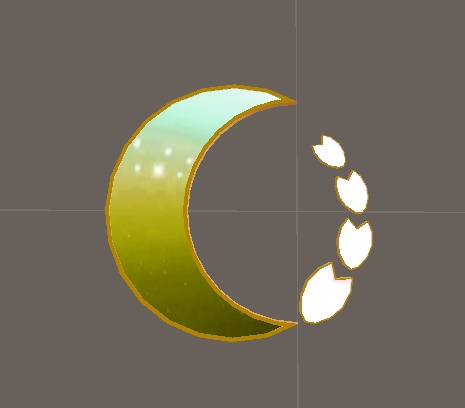 月と桜のヘアピン