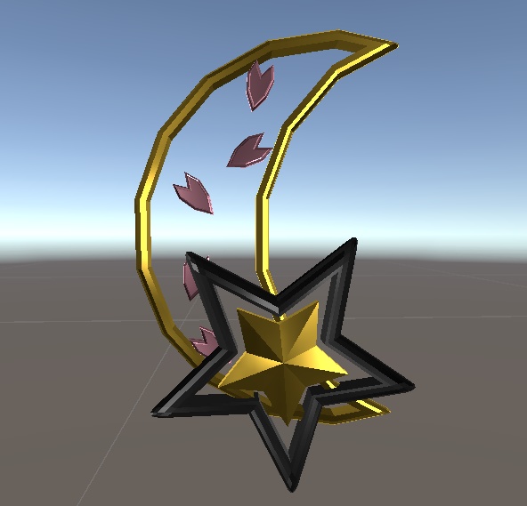 月と星のヘアピン