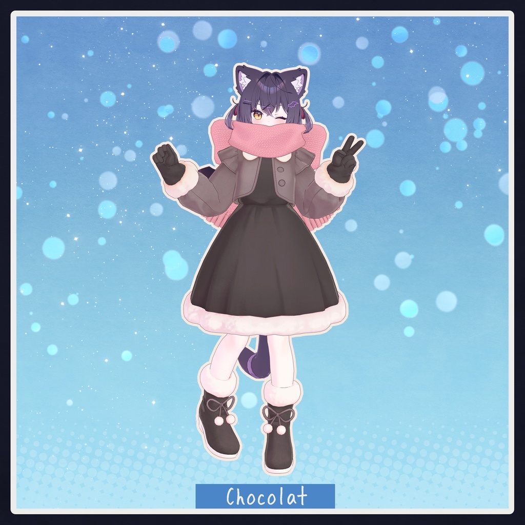 【6アバター対応】冬のおめかし着 -Winter Onepiece-【MA設定済み】