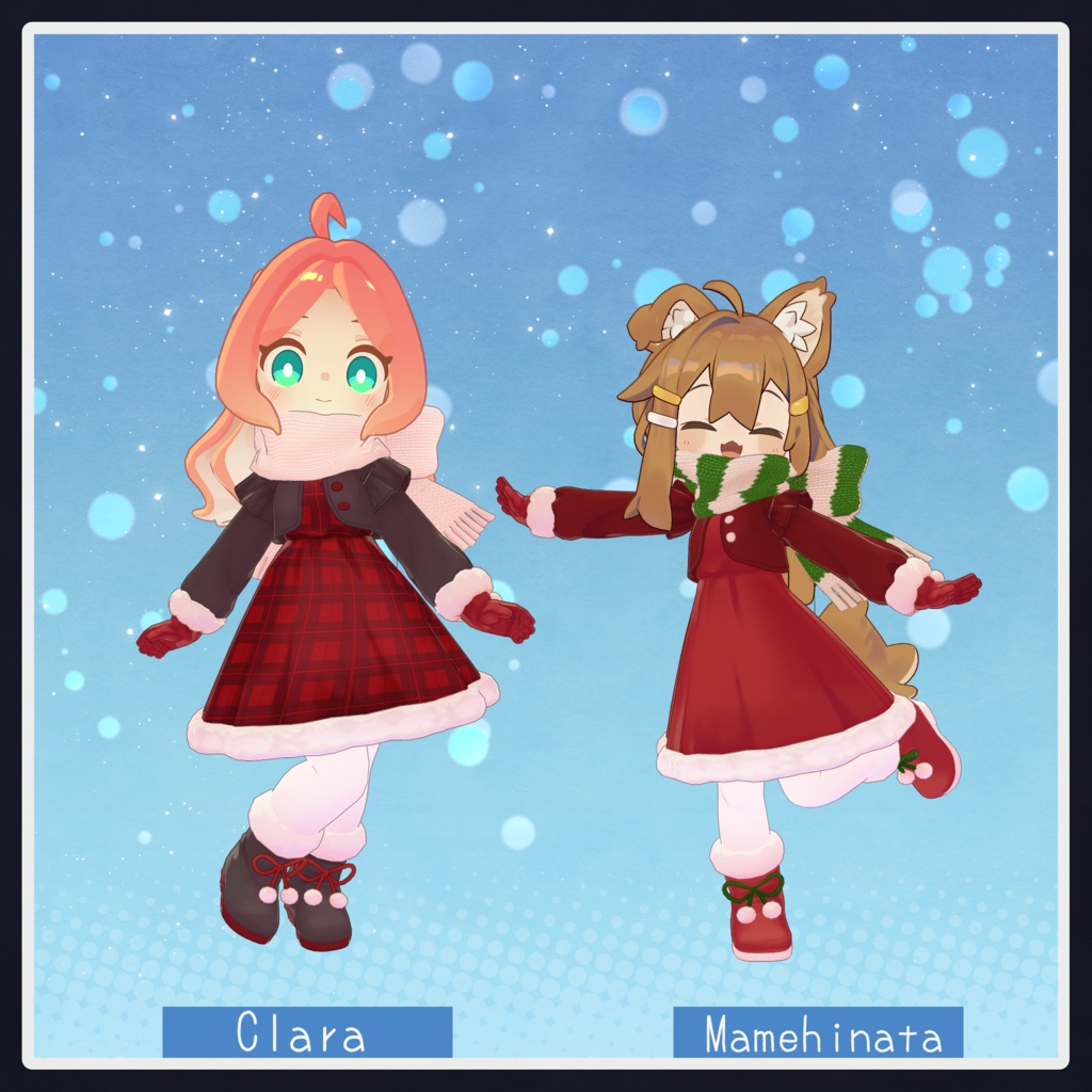 【10アバター対応】冬のおめかし着 -Winter Onepiece-【MA設定済み】