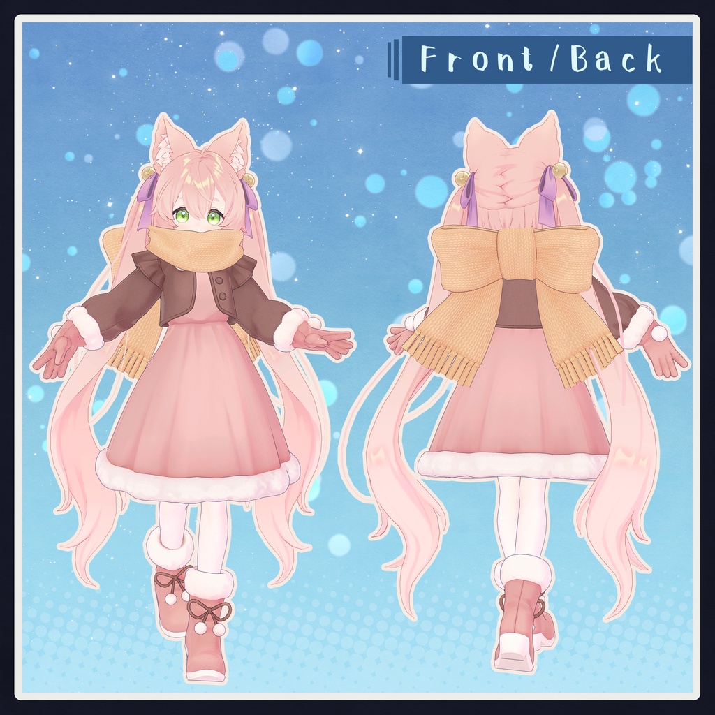 【6アバター対応】冬のおめかし着 -Winter Onepiece-【MA設定済み】