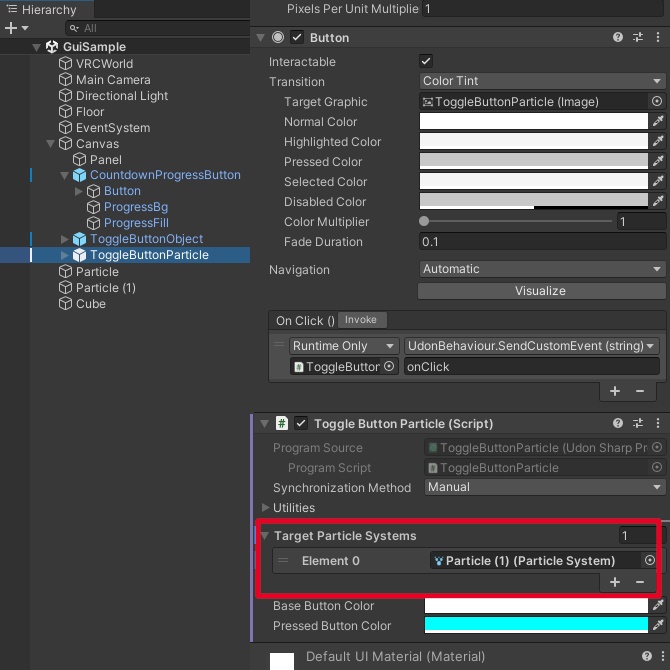 【VRChat】同期するGUIボタン3種セット