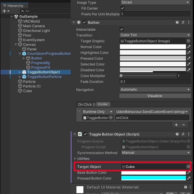 【VRChat】同期するGUIボタン3種セット