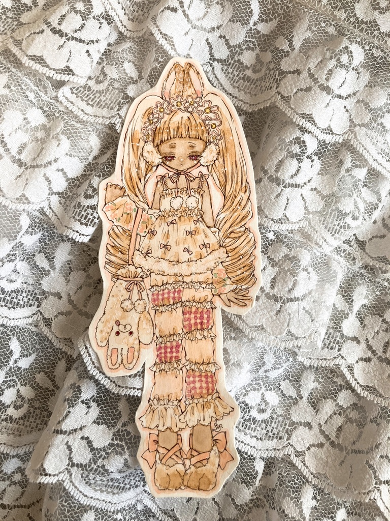 きりとりイラスト　おしゃれうさぎ