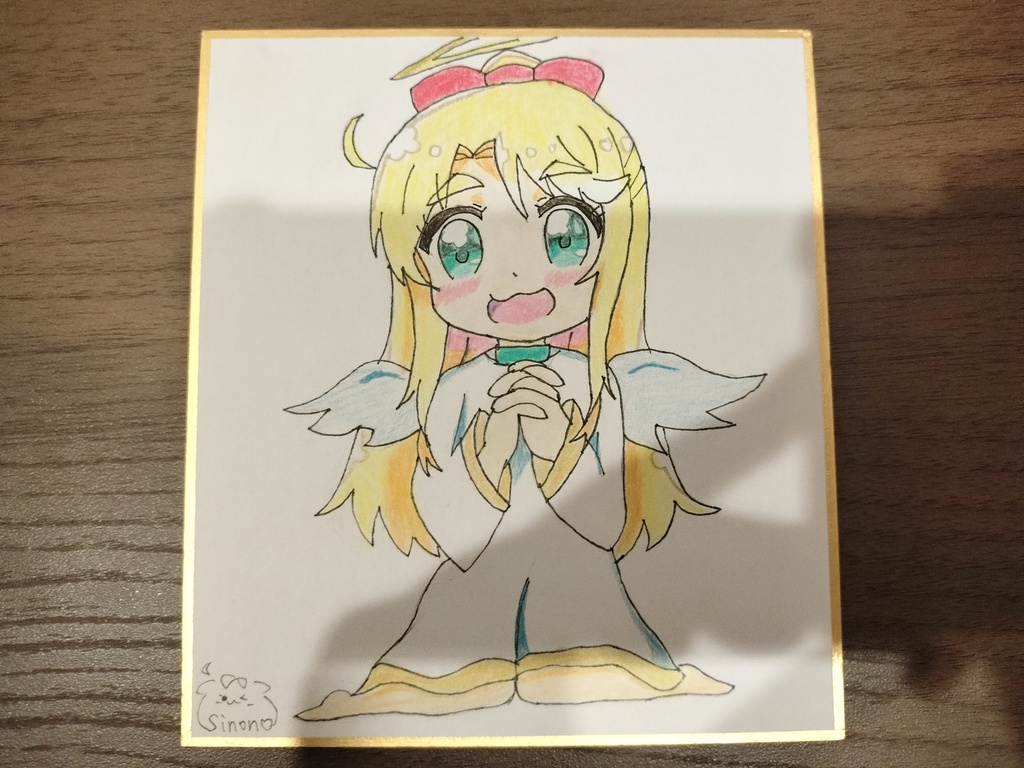 乃愛ちゃんの色紙(天使)