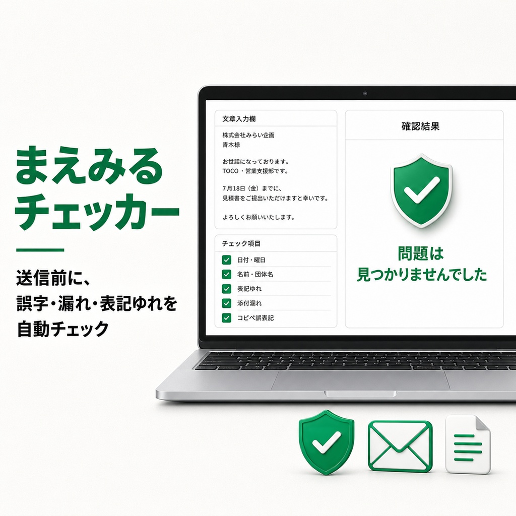【メール送信ミス防止】まえみるチェッカー