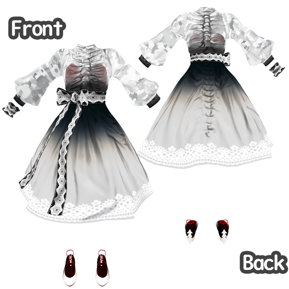 【スキニング済】MEMEMEモデル用SpineDressセット