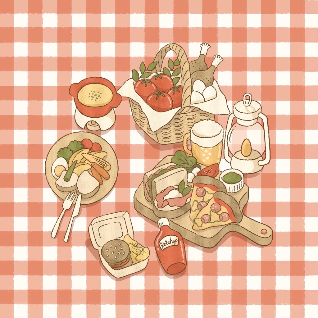 ピクニックタオル(赤)