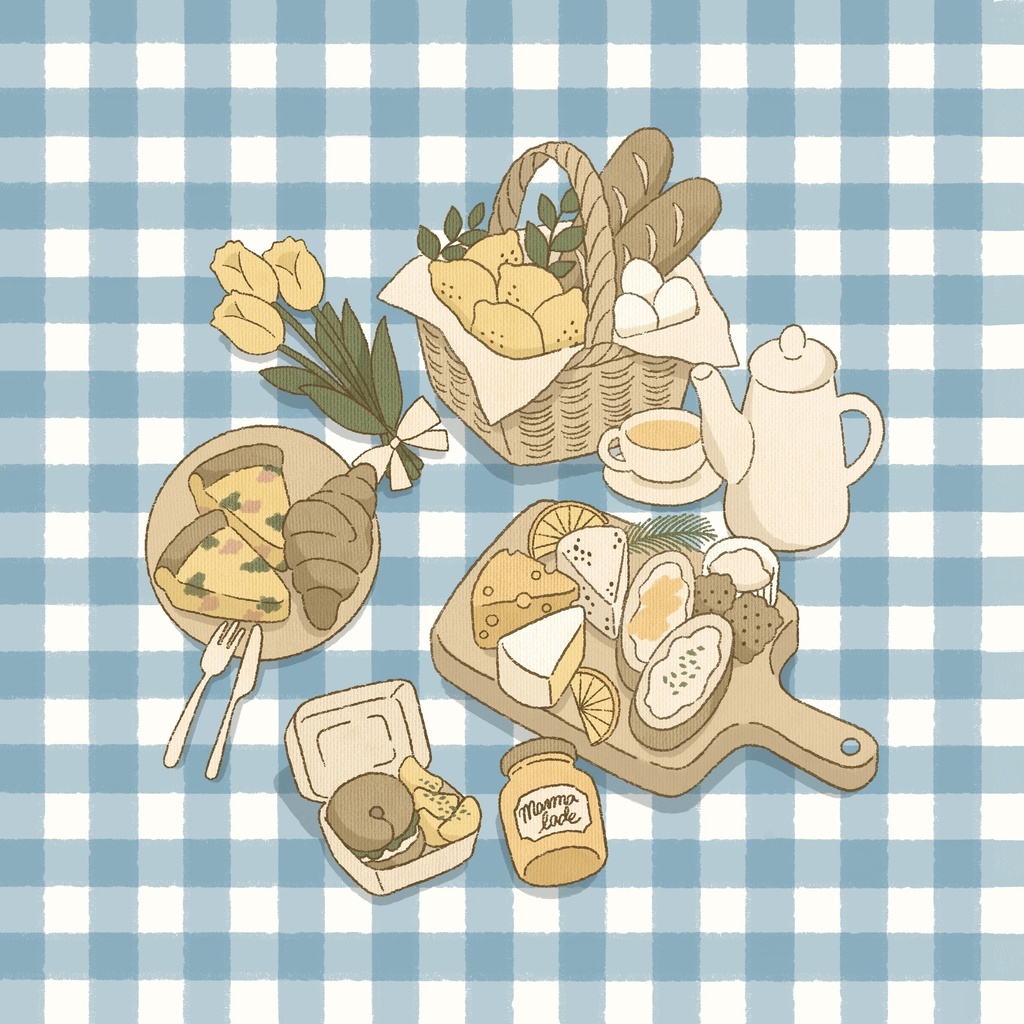 ピクニックタオル(青)