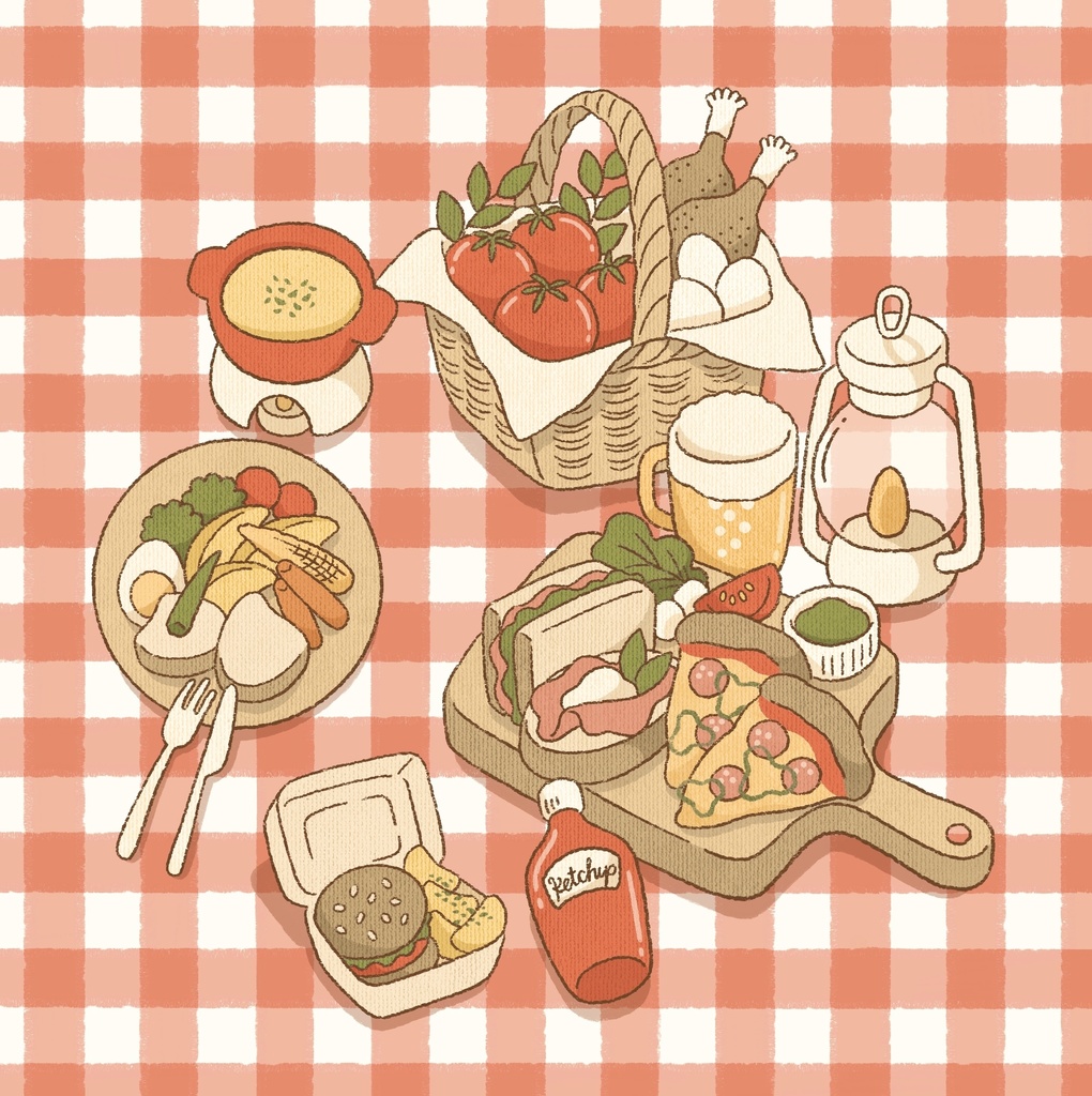 トートバッグ(ピクニック赤)