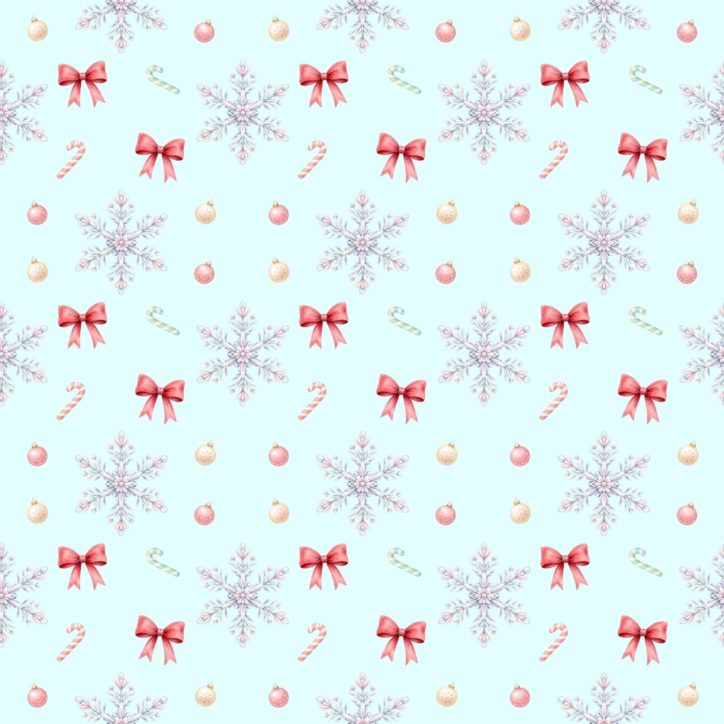 クリスマス雪の結晶柄|淡色デジタルペーパー5枚セット